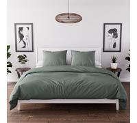 Intemporel Set Funda nórdica de Microfibra Lavada 240x220 cm Boheme Verde Caqui