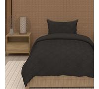 Intemporel Soleil d'ocre, Juego de Funda para edredón 3D Microfibra 140 x 200 cm Gaia Noir