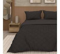 Intemporel Soleil d'ocre, Juego de Funda para edredón 3D Microfibra 240 x 220 cm Gaia Noir