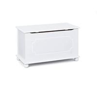 Inter Link - Baúl de madera maciza - Baúl de almacenaje - Banco de almacenaje con tapa abatible - Lacado blanco - Emel