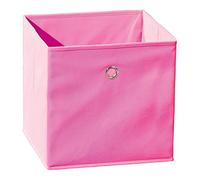 Inter Link - Caja de almacenaje plegable - Portaobjetos plegable - Caja de tela plegable - Caja de almacenaje para separador de ambientes o estantería - 32 x 32 x 32 cm - Con orificio para el dedo - Winny - Rosa