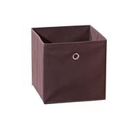 Inter Link - Caja De Almacenaje Plegable Y Portaobjetos De Tela - Para Separador De Ambientes O Estantería - 32 X 32 X 32 Cm - Con Orificio Para El Dedo - Winny - Marrón