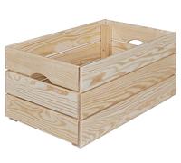 Inter Link - Caja de madera - Caja de madera maciza apilable - Caja de almacenaje, Para fruta, verdura, vino, jardín, baño, cuarto de juegos - Ahorro de espacio, práctica - 65 x 31,5 x 23cm Valloni L