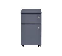 Contenedor de escritorio Inter Link con ruedas, modelo File Guard, con cerradura, 1 puerta y 1 cajón, color antracita