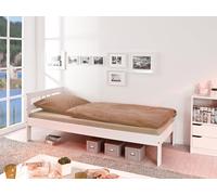 Inter Link - Cama de madera - Somier - Marco de cama - Cama juvenil - Cama de invitados - Cama individual - Cama moderna de madera maciza de pino - Sin somier - Lacada en blanco - Fana 90 x 200 cm