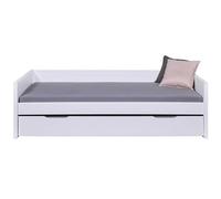 Inter Link - Cama Funcional Infantil Individual Con Almacenaje y Cajón - 2 Unidades 90x200 cm - Madera Maciza - Gris - Dream The Future