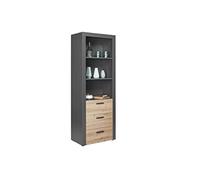 Inter Link - Estantería Independiente - 3 Compartimentos - 3 Cajones - Estantería Regulable - Librería - Corbeto - 81.5 x 40 x 191.2 cm - Roble Artisan