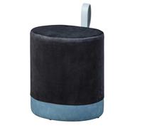 Inter Link - Puf - Taburete con Espacio de Almacenamiento - Taburete para lavandería - Puf Negro - con asa de Polipiel - Osane