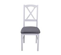 Inter Link Robusta Silla de Comedor de Estilo rústico Atemporal, Juego de 2 Unidades, Madera Maciza, Haya, Blanco/Antracita, 43 x 40 x 47-94 cm