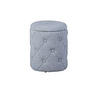 Inter Link - Taburete de almacenaje - Taburete para la Colada - Taburete con Espacio de almacenaje - Gris Claro - Tejido Acolchado - Yapak