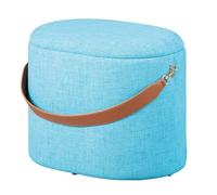 Inter Link - Taburete para la Ropa - Taburete con Espacio para Guardar Cosas - Azul Claro - Tela - Dilia