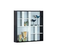 Inter Link - Vitrina - Vitrina de colección - Vitrina de colección - Vitrina sin cristal - Estante de pared - 10 compartimentos - Collector - Decem - MDF negro/blanco - 70 x 13 x 70 cm