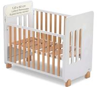 Interbaby Cuna Bebé Madera 120x60 Lateral Removible, 8 Alturas (Blanco)