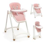 Interbaby Trona Evolutiva Bebé Plegable y Portátil - Trona Bebe Plegable 6-36 Meses hasta 20 kg, Aluminio | Respaldo 4 Posiciones, 8 Alturas, Bandeja Regulable, Arnés 5 Puntos, Practic Rosa