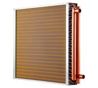 Intercambiador de calor agua-aire, serpentín de intercambiador de calor para sistemas de climatización con tubos de cobre y aletas de aluminio, dimensiones 559 x 559 mm, con una capacidad de 190.000 B