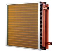 Intercambiador de calor agua-aire, serpentín de intercambiador de calor para sistemas de climatización con tubos de cobre y aletas de aluminio, de 457 x 457 mm, con una capacidad de 120.000 BTU, diseñ