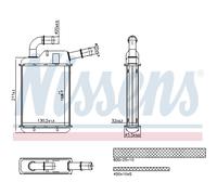 Intercambiador de calor, calefacción interior NISSENS 707279