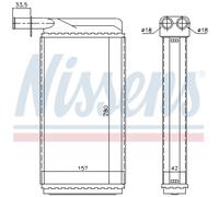Intercambiador de calor, calefacción interior NISSENS 73385