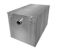 Interceptor Profesional de Trampa de Grasa Comercial 120L Bajo Fregadero Acero Inoxidable Cesta de Filtro Extraíble de Residuos de Alimentos Separador de Aceite Deflector de Agua Desagüe (41x45x65cm)