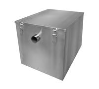 Interceptor Profesional de Trampa de Grasa Comercial 96L Bajo Fregadero Acero Inoxidable Cesta de Filtro Extraíble de Residuos de Alimentos Separador de Aceite Deflector de Agua Desagüe (42x45x52cm)