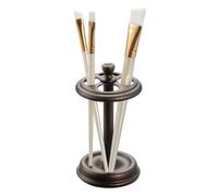 InterDesign Metal Toothbrush Holder Taza organización de baño, colección The York, Acero Inoxidable, marrón, 3.25" x 3.25" x 5.75"