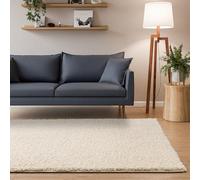 Interiyou Alfombra de pelo largo Sofia - 160x230 cm Crema - esponjosa y monocolor - lavable y antideslizante - suave pelo largo