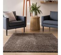 Interiyou Alfombra Pelo Largo Sofia - 160x160 cm Topo - Esponjosa y Lisa - Lavable y Antideslizante - Textura Larga Suave