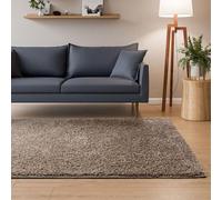 Interiyou Alfombra Pelo Largo Sofia - 160x230 cm Topo - Esponjosa y Lisa - Lavable y Antideslizante - Textura Larga Suave