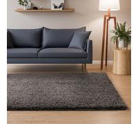 Interiyou Alfombra Pelo Largo Sofia - 200x250 cm Gris - Esponjosa y Lisa - Lavable y Antideslizante - Textura Larga Suave