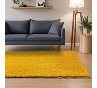 Interiyou Alfombra Pelo Largo Sofia - 200x290 cm Amarillo - Esponjosa y Lisa - Lavable y Antideslizante - Textura Larga Suave