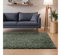 Interiyou Alfombra Pelo Largo Sofia - 200x290 cm Verde Claro - Esponjosa y Lisa - Lavable y Antideslizante - Textura Larga Suave