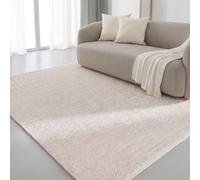 Interiyou Alfombra Salon Artesanal de algodón Riga - 120x170 cm Crema - Tejido a Mano para Sala, Dormitorio - 100% artesanía de Fibra Natural