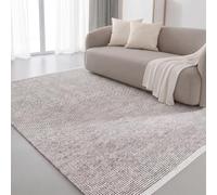 Interiyou Alfombra Salon Artesanal de algodón Riga - 70x140 cm Beige/Negro - Tejido a Mano para Sala, Dormitorio - 100% artesanía de Fibra Natural