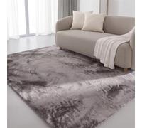 Interiyou Alfombra Salon Pelo Corto Fargo - 120x170 cm Gris - Felpa sintética esponjosa - Lavable y Antideslizante - Textura Suave Corta