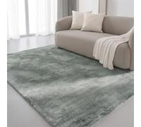 Interiyou Alfombra Salon Pelo Corto Fargo - 200x290 cm Verde - Felpa sintética esponjosa - Lavable y Antideslizante - Textura Suave Corta