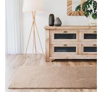 Interiyou Alfombra Salon Pelo Corto Fargo - 70x200 cm Topo - Felpa sintética esponjosa - Lavable y Antideslizante - Textura Suave Corta