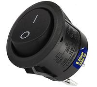 Interruptor 0-1 Basculante Ø 20mm 250V 6A 2 Fastons 4,8mm Cuerpo Negro | MONTERAL