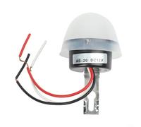 Interruptor automático de luz fotocélula para exteriores para iluminación pública compatible con fuente de alimentación de 220 V y 12 V, diseño resistente a la intemperie, sensor integrado (AS-20 (AS