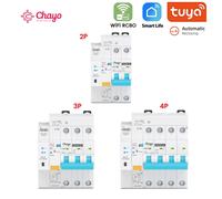Interruptor Automático Inteligente Tuya RCBO WIFI con Medidor de Energía, Temporizador, Control Remoto Inalámbrico, Interruptor de Reconexión Automática Chayo
