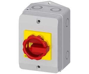 Interruptor automático Siemens 3LD21641GP53, 3 polos, 25A, 400V, 9,5kW, 1S+1Ö, 1 terminal N, aislamiento reforzado.