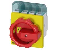 Interruptor automático Siemens 3LD22031TL53, 4 polos, 32A, 400V, 11,5kW, montaje frontal, fijación con 4 agujeros.
