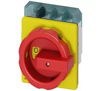 Interruptor automático Siemens 3LD25041TL53, 4 polos, 63A, 400V, 22kW, montaje frontal, fijación con 4 agujeros.
