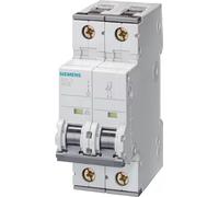 Interruptor automático Siemens, sensible a todas las corrientes, de 6 A, 2 polos, con característica de disparo B (5SY5206-6)