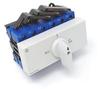 Interruptor automático trifásico de 63 A, con ángulo de desconexión de 90°, sistema de fijación de 45 mm y función de desconexión de emergencia