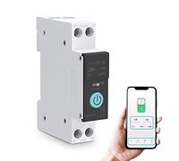 Interruptor Automático WIFI, Interruptor WIFI Inteligente Disyuntores, Domésticos Control Remoto de Teléfono Móvil, 3 Modos de Temporización, para Electrodomésticos (25A)