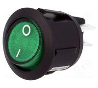 Interruptor basculante bipolar 10a/250vac luminoso verde