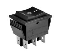 Interruptor Basculante Bipolar - Con 3 Posiciones - I 0 II - 16A - 250V - Color Negro