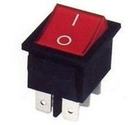 Interruptor basculante bipolar on-on luminoso rojo 16a