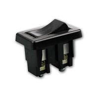 Interruptor basculante con terminales de tornillo, negro, 230 V/2 A