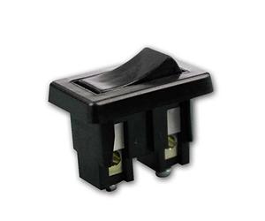 Interruptor basculante con terminales de tornillo, negro, 230 V/2 A